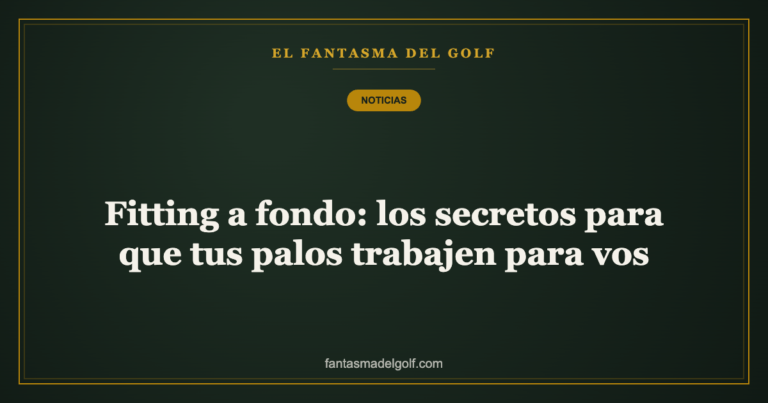 Fitting a fondo: los secretos para que tus palos trabajen para vos