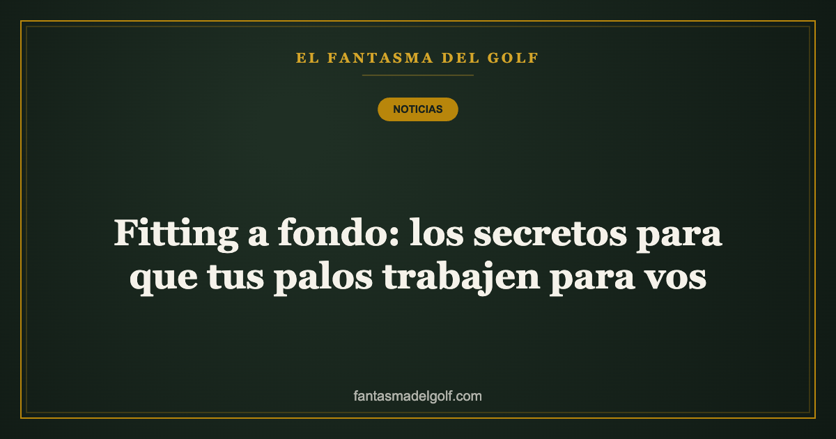Fitting a fondo: los secretos para que tus palos trabajen para vos