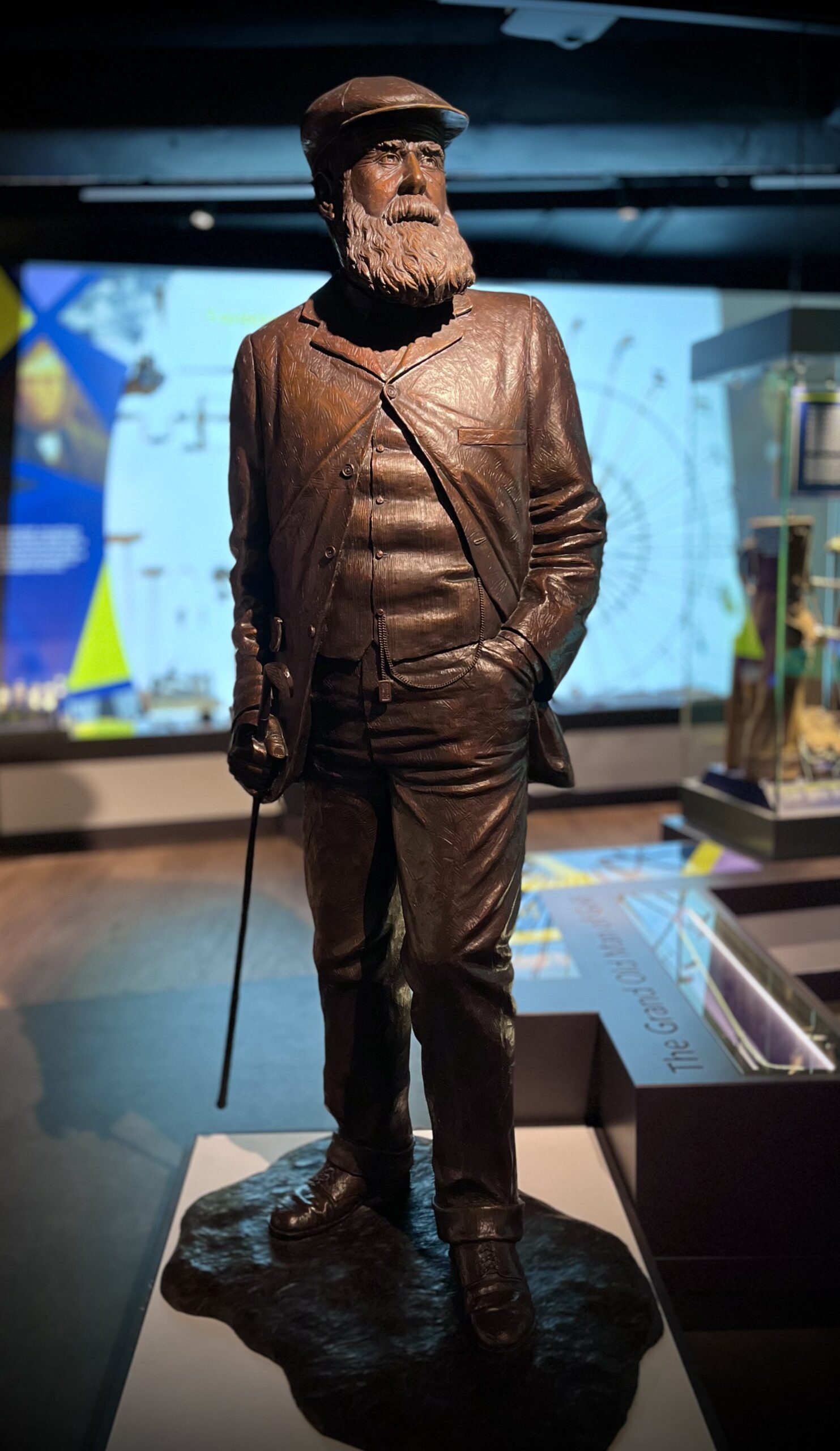 Estatua de Old Tom Morris en una exhibición de historia del golf