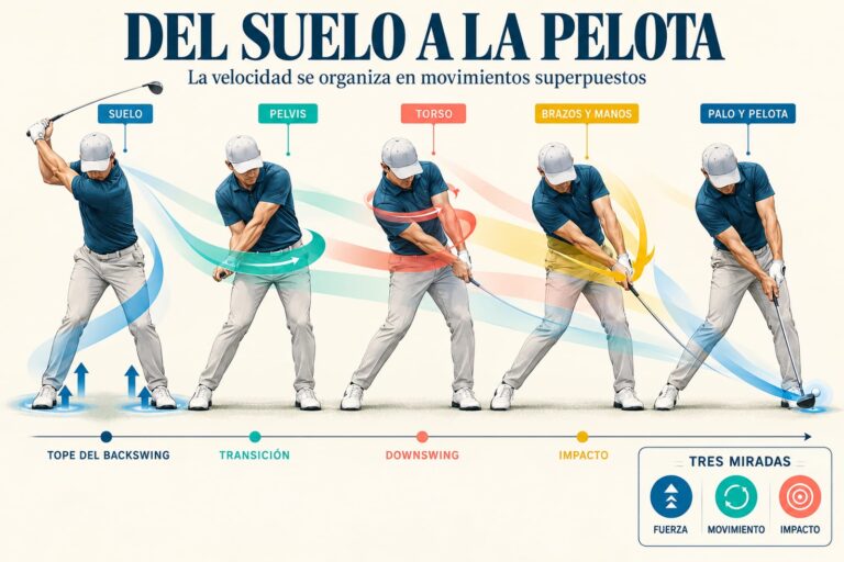 Del suelo a la pelota: la secuencia cinética del swing de golf